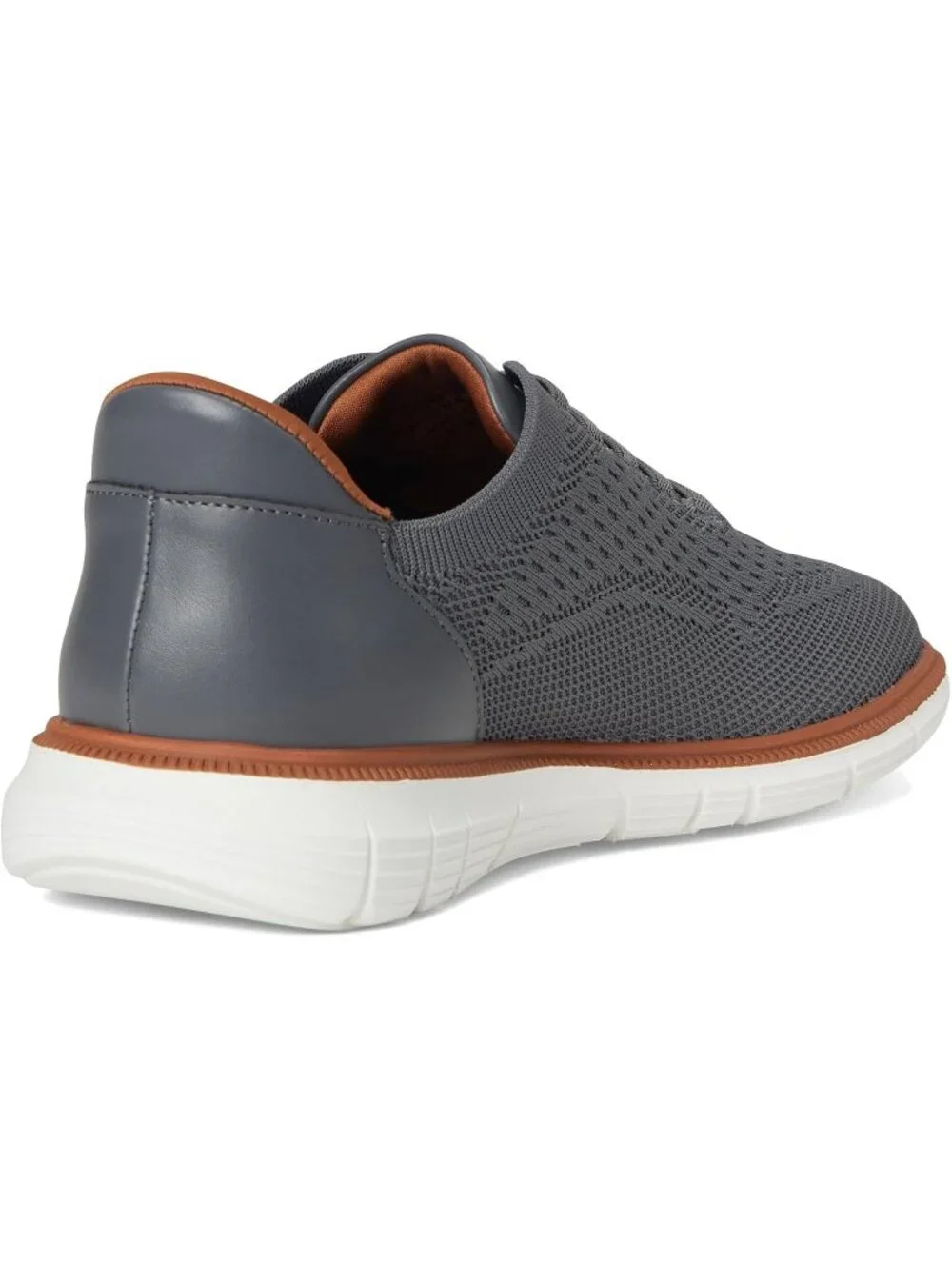 Marc Joseph Men's Grey Leather Slip On Round Toe Solid Comforts Oxfords Shoes